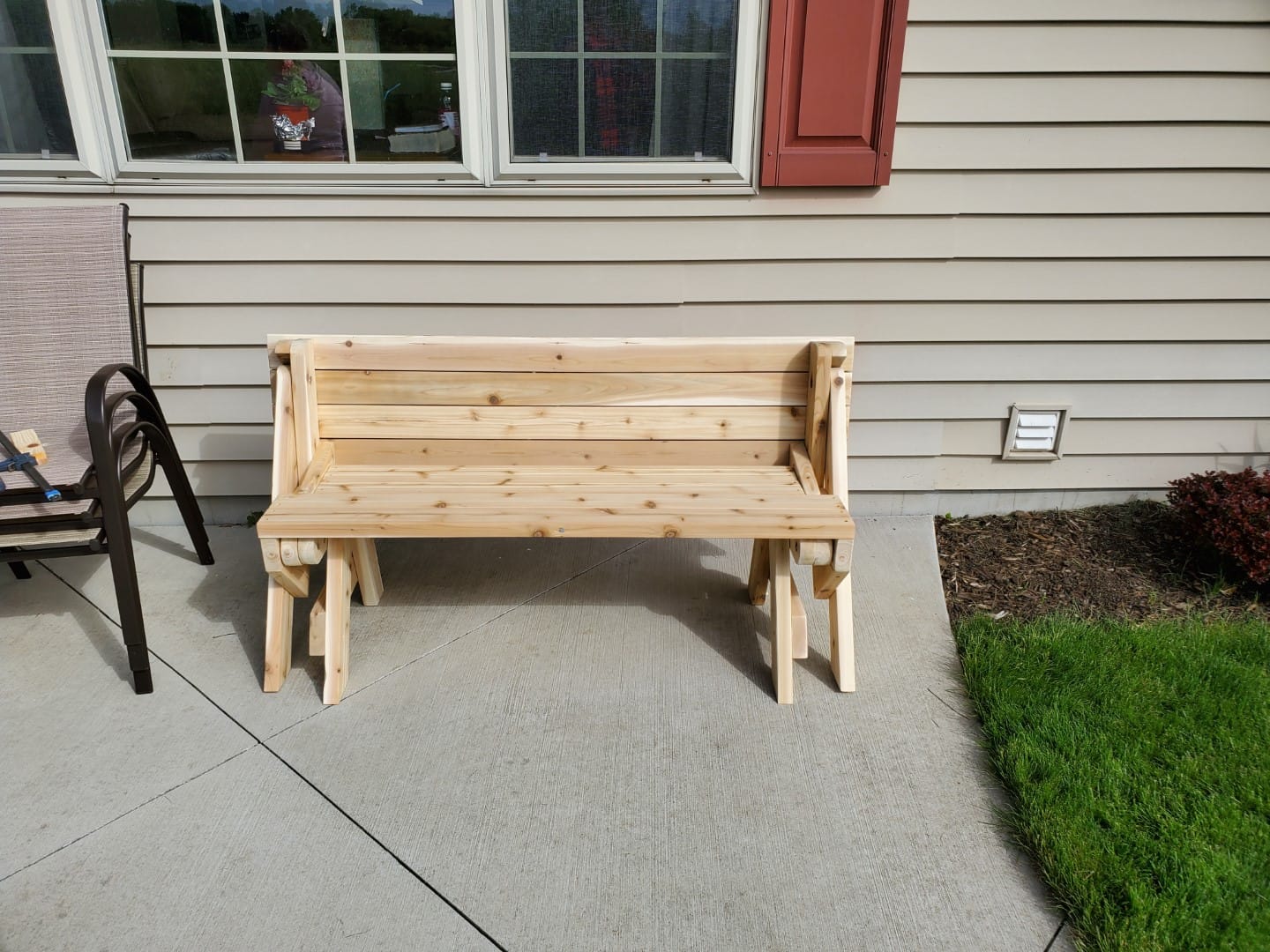 Cedar convertible table/bench